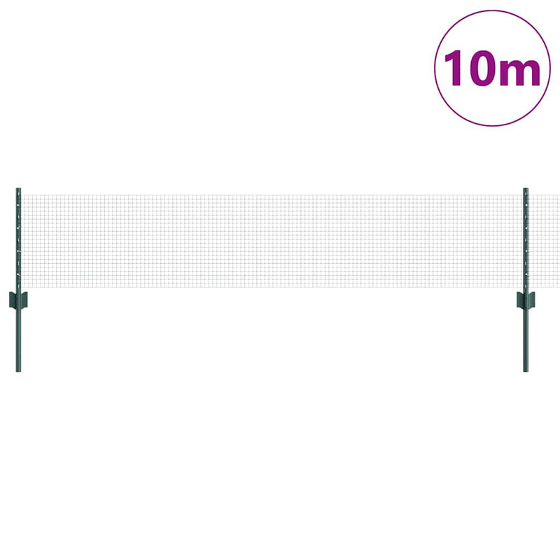Afbeelding laden in galerijviewer, Vidaxl hek met paal groen 0,4 x 10 m staal en pvc
