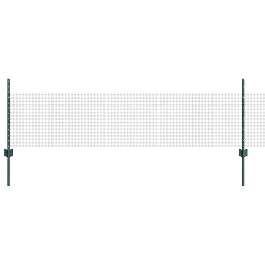 Vidaxl hek met paal groen 0,5 x 10 m staal
