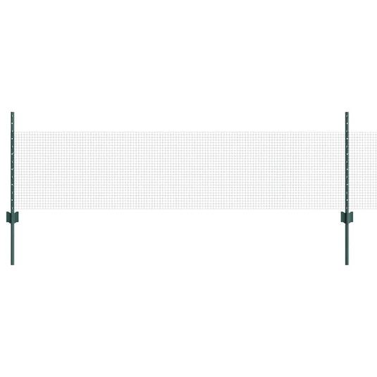 Vidaxl hek met paal groen 0,5 x 10 m staal