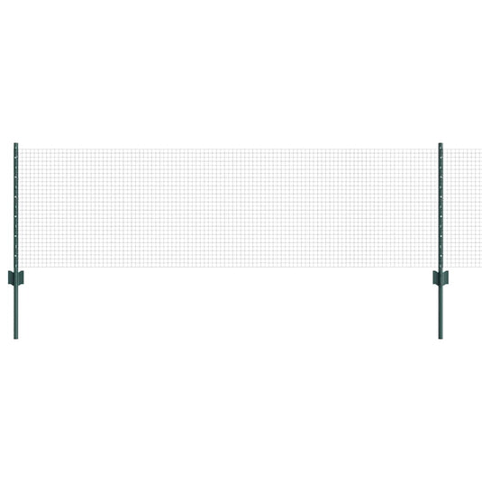 Vidaxl hek met paal groen 0,6 x 10 m staal en pvc