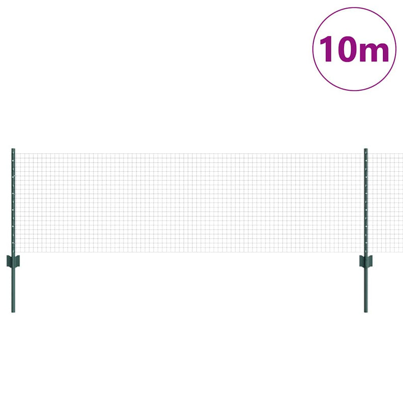 ギャラリービューアに画像をロードする, Vidaxl hek met paal groen 0,6 x 10 m staal en pvc
