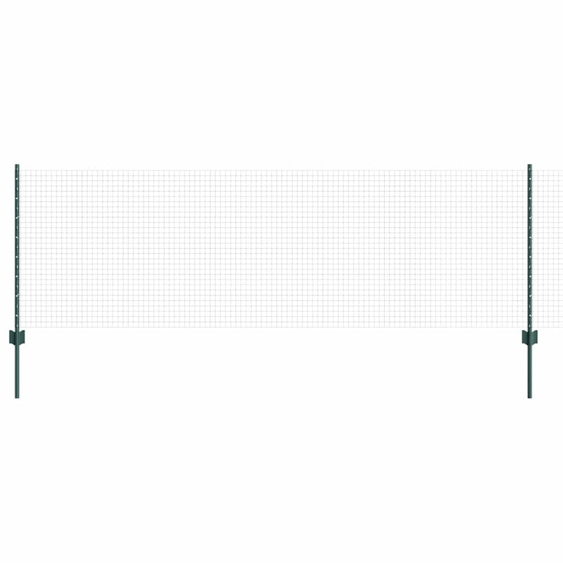 ギャラリービューアに画像をロードする, Vidaxl hek met paal groen 0,8 x 10 m staal en pvc
