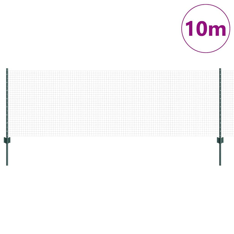 ギャラリービューアに画像をロードする, Vidaxl hek met paal groen 0,8 x 10 m staal en pvc
