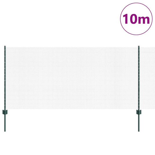 Vidaxl hek met paal groen 1 x 10 m staal