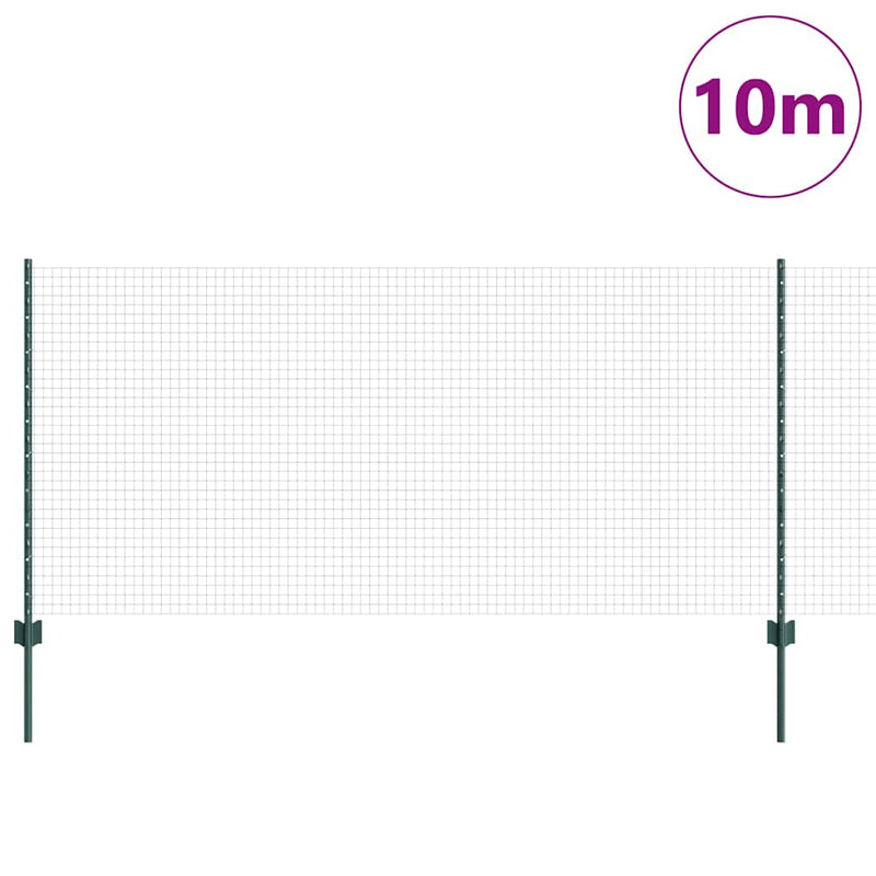 Afbeelding laden in galerijviewer, Vidaxl hek met paal groen 1 x 10 m staal
