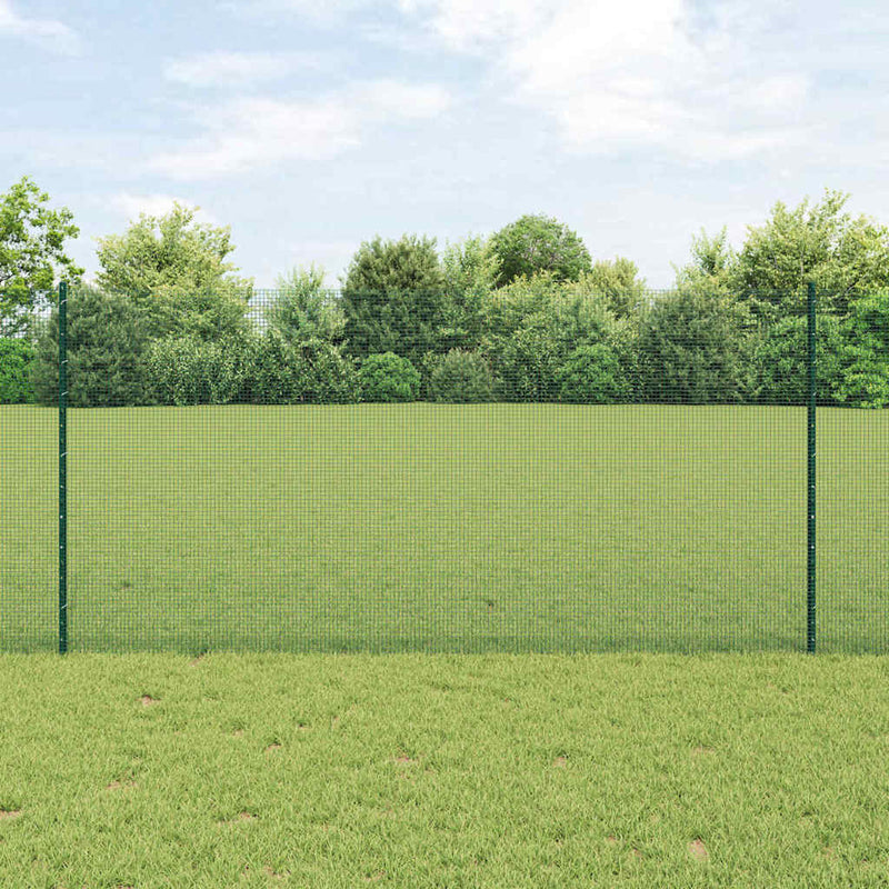 Afbeelding laden in galerijviewer, Vidaxl hek met paal groen 1,2 x 10 m staal en pvc
