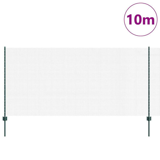 Vidaxl hek met paal groen 1,2 x 10 m staal en pvc