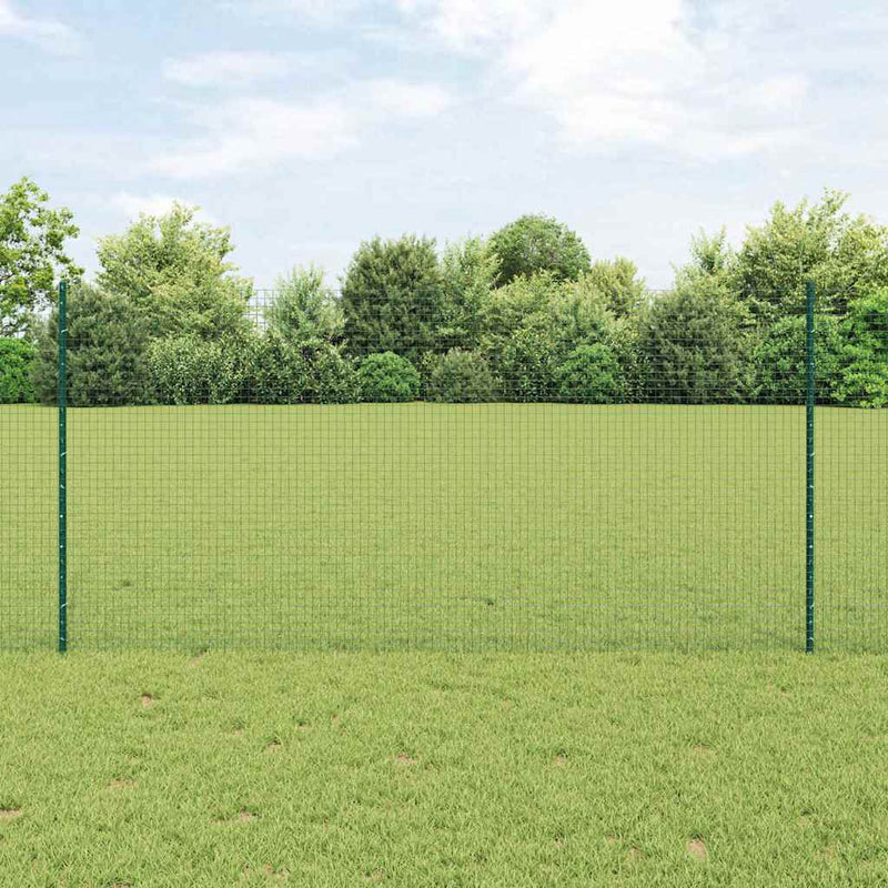 ギャラリービューアに画像をロードする, Vidaxl hek met paal groen 1,2 x 10 m staal en pvc
