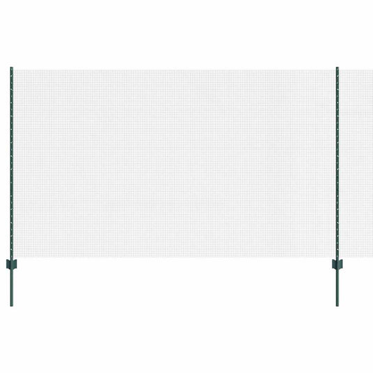 Vidaxl hek met paal groen 1,4 x 10 m staal en pvc