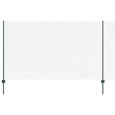 Vidaxl hek met paal groen 1,4 x 10 m staal en pvc