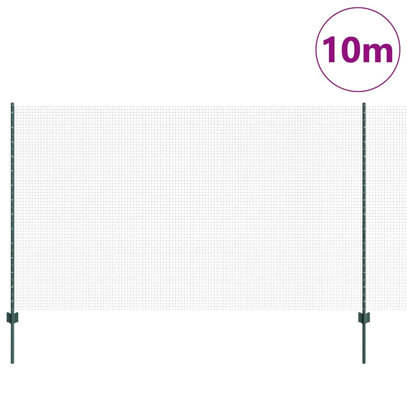 ギャラリービューアに画像をロードする, Vidaxl hek met paal groen 1,4 x 10 m staal en pvc
