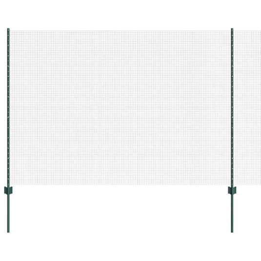 Vidaxl hek met paal groen 1,5 x 10 m staal en pvc