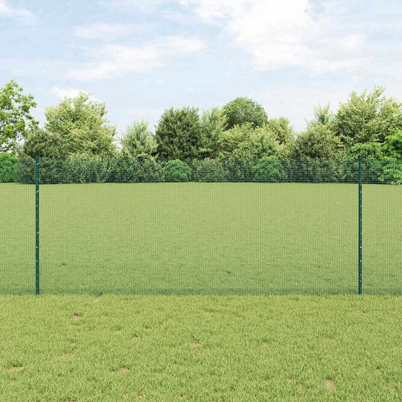 Afbeelding laden in galerijviewer, Vidaxl hek met paal groen 1 x 25 m staal
