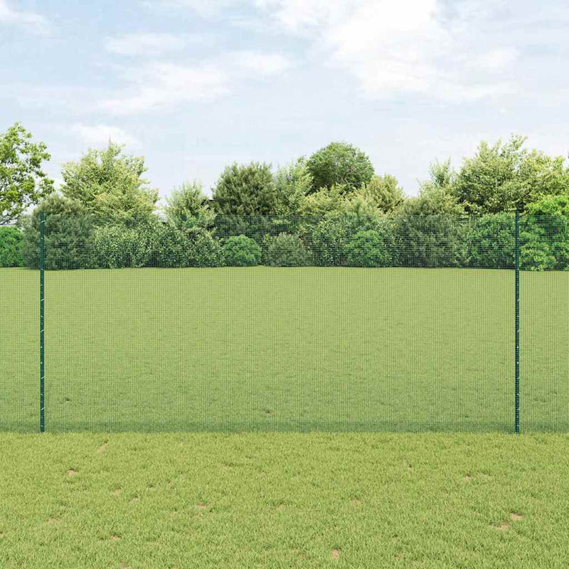 Afbeelding laden in galerijviewer, Vidaxl hek met paal groen 1,4 x 25 m staal en pvc
