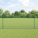 Vidaxl hek met paal groen 1,4 x 25 m staal en pvc
