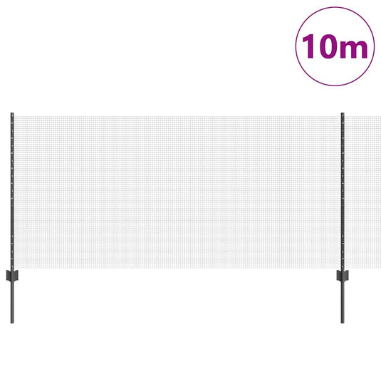 Vidaxl hek met paal grijs 1 x 10 m staal