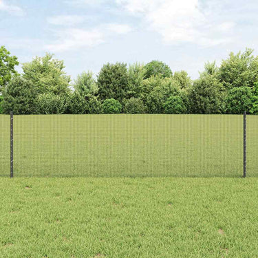 Vidaxl hek met paal grijs 0,6 x 25 m staal en pvc