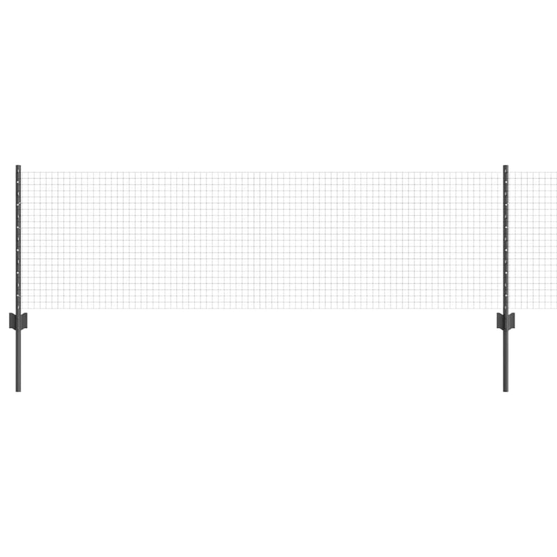 ギャラリービューアに画像をロードする, Vidaxl hek met paal grijs 0,6 x 25 m staal en pvc
