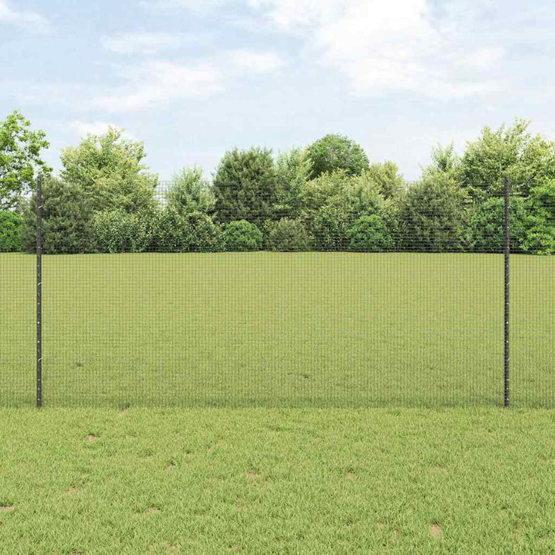Afbeelding laden in galerijviewer, Vidaxl hek met paal grijs 1,2 x 25 m staal en pvc
