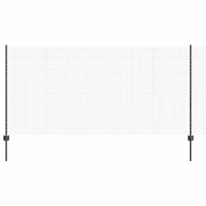 ギャラリービューアに画像をロードする, Vidaxl hek met paal grijs 1,2 x 25 m staal en pvc
