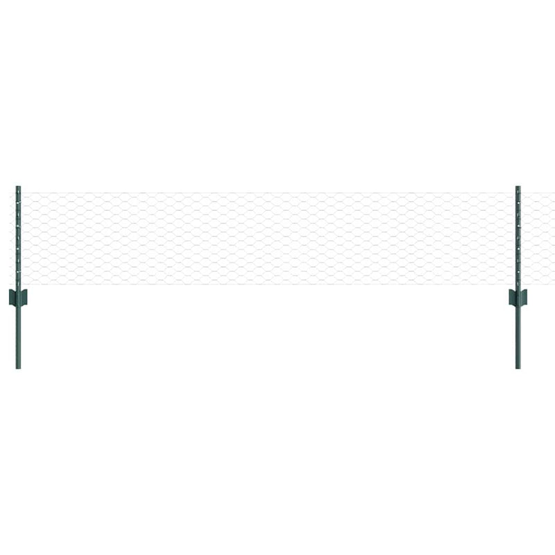 ギャラリービューアに画像をロードする, Vidaxl hek met paal groen 0,4 x 10 m staal en pvc
