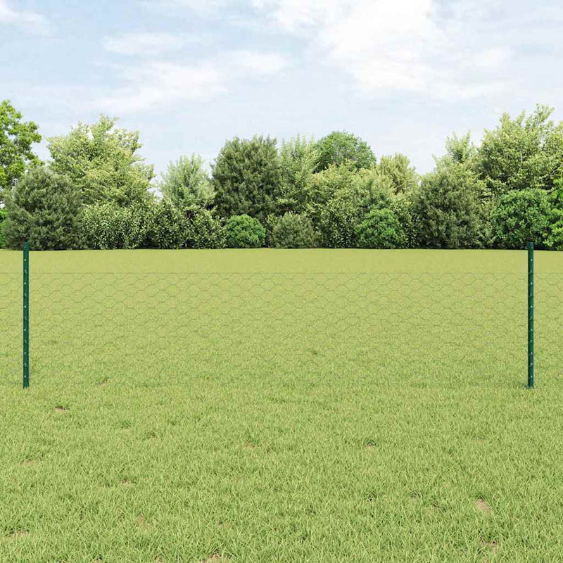 Chargez l'image dans la visionneuse de la galerie, Vidaxl hek met paal groen 0,5 x 10 m staal en pvc
