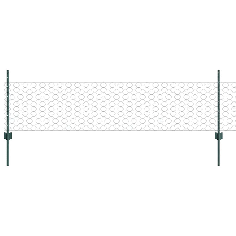 Chargez l'image dans la visionneuse de la galerie, Vidaxl hek met paal groen 0,5 x 10 m staal en pvc
