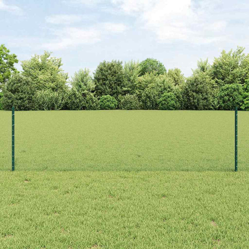 Afbeelding laden in galerijviewer, Vidaxl hek met paal groen 0,6 x 10 m staal en pvc
