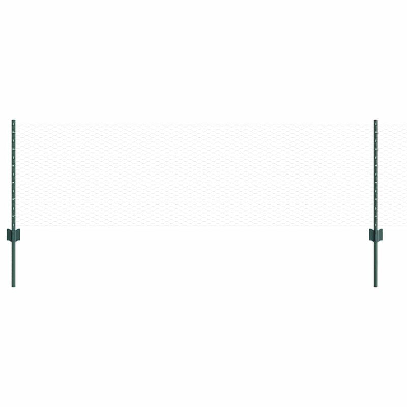 Afbeelding laden in galerijviewer, Vidaxl hek met paal groen 0,6 x 10 m staal en pvc
