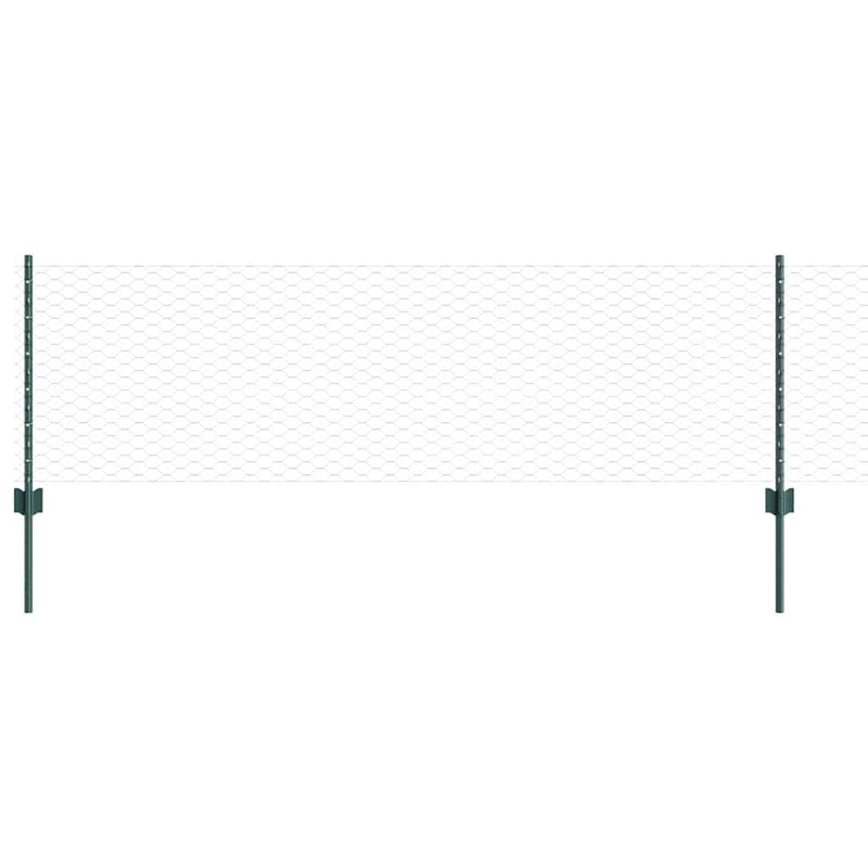 Afbeelding laden in galerijviewer, Vidaxl hek met paal groen 0,6 x 10 m staal en pvc
