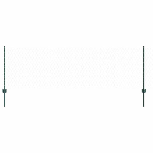Vidaxl hek met paal groen 0,8 x 10 m staal en pvc