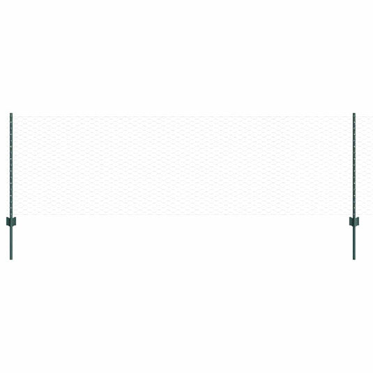 Vidaxl hek met paal groen 0,8 x 10 m staal en pvc