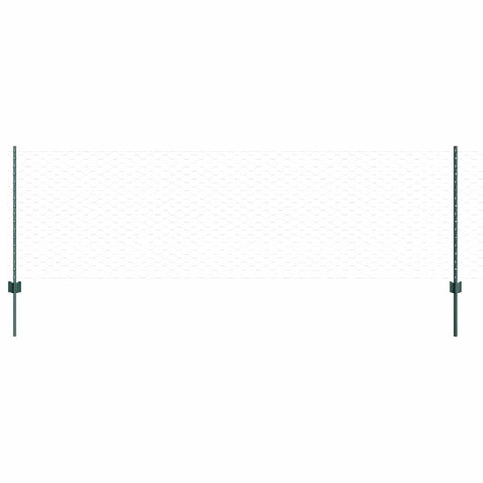 Vidaxl hek met paal groen 0,8 x 10 m staal en pvc