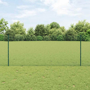 Vidaxl hek met paal groen 1 x 10 m staal en pvc