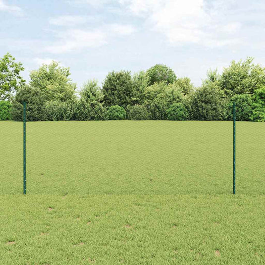 Vidaxl hek met paal groen 1 x 10 m staal en pvc
