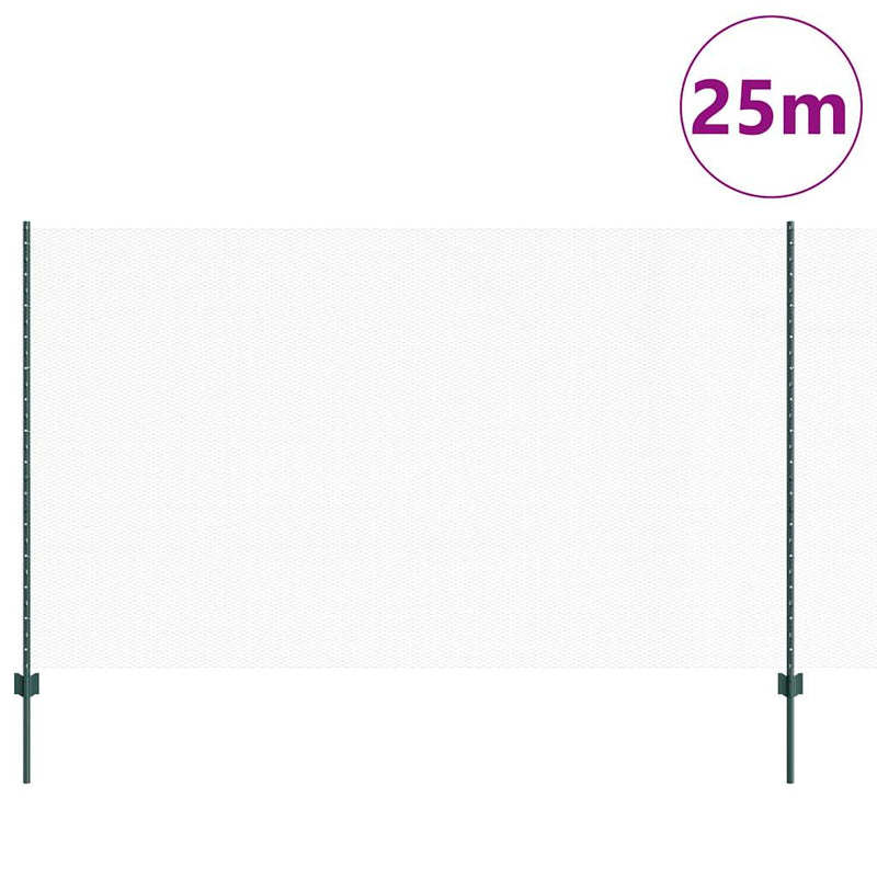 ギャラリービューアに画像をロードする, Vidaxl hek met paal groen 1,4 x 10 m staal en pvc
