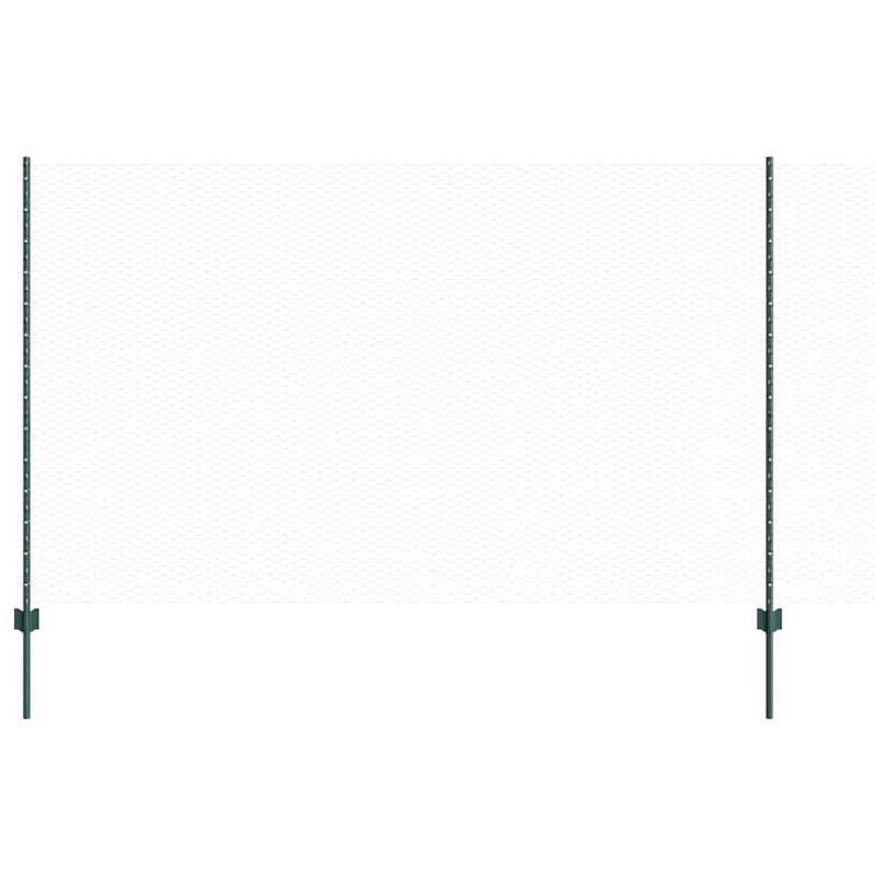 ギャラリービューアに画像をロードする, Vidaxl hek met paal groen 1,4 x 10 m staal en pvc
