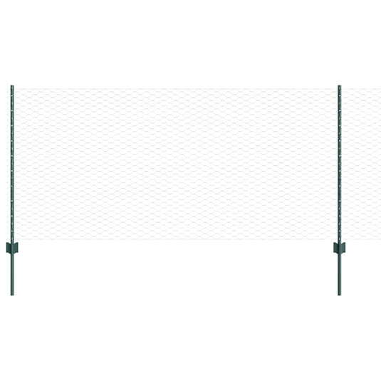 Vidaxl hek met paal groen 1 x 25 m staal