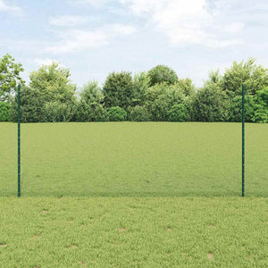 Vidaxl hek met paal groen 1,2 x 25 m staal