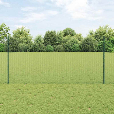 Vidaxl hek met paal groen 1,2 x 25 m staal