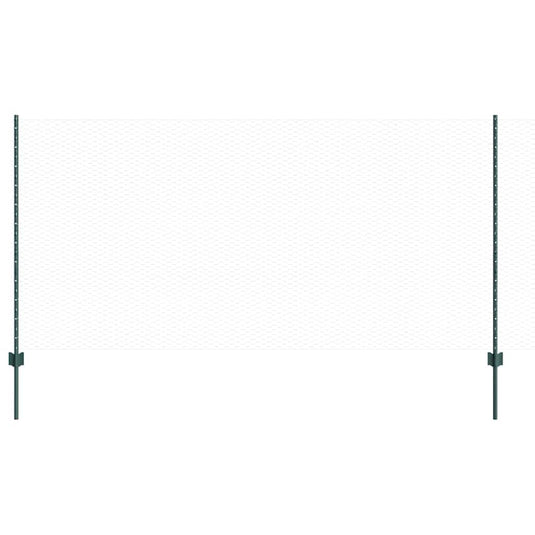 Vidaxl hek met paal groen 1,2 x 25 m staal