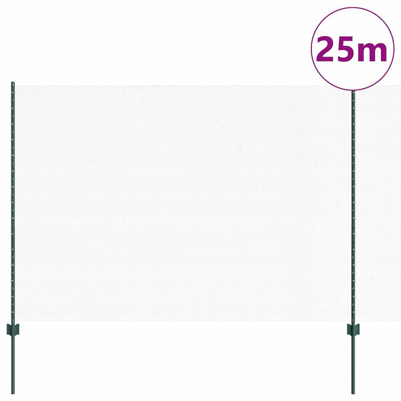 Chargez l'image dans la visionneuse de la galerie, Vidaxl hek met paal groen 1,5 x 25 m staal
