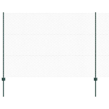 Vidaxl hek met paal groen 1,5 x 25 m staal