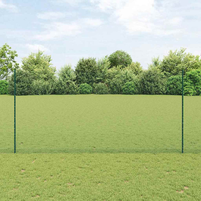 ギャラリービューアに画像をロードする, Vidaxl hek met paal groen 1,6 x 25 m staal en pvc
