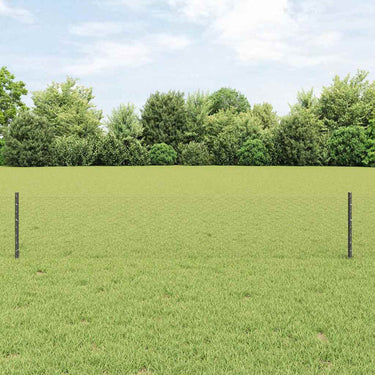 Vidaxl hek met paal grijs 0,4 x 10 m staal en pvc