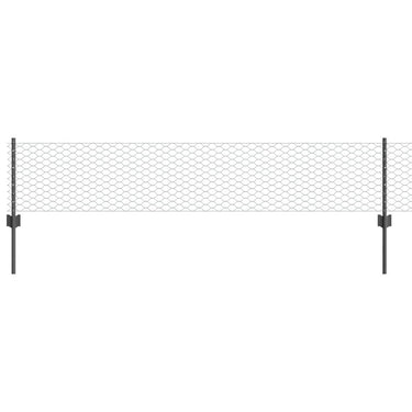 Vidaxl hek met paal grijs 0,4 x 10 m staal en pvc