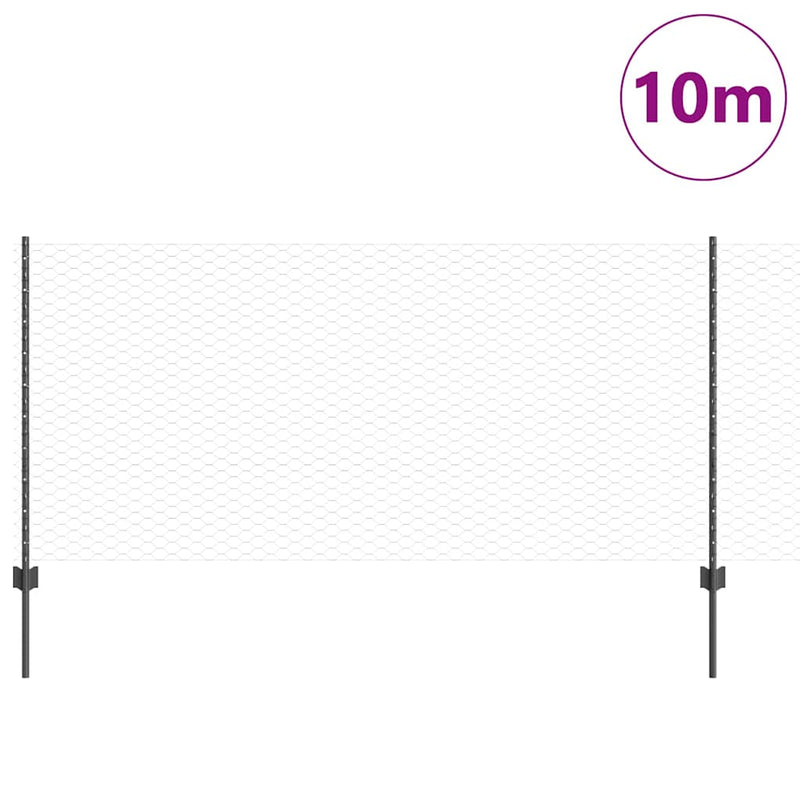 Chargez l'image dans la visionneuse de la galerie, Vidaxl hek met paal grijs 1 x 10 m staal en pvc
