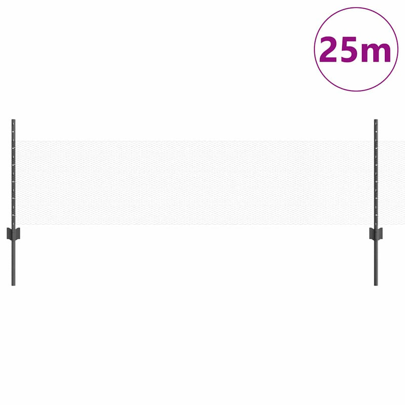 Chargez l'image dans la visionneuse de la galerie, Vidaxl hek met paal grijs 0,5 x 25 m staal
