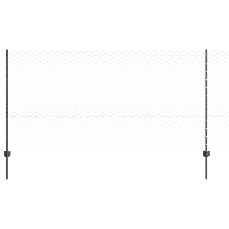 Chargez l'image dans la visionneuse de la galerie, Vidaxl hek met paal grijs 1,2 x 25 m staal
