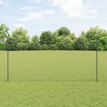 Vidaxl hek met paal grijs 1,5 x 25 m staal
